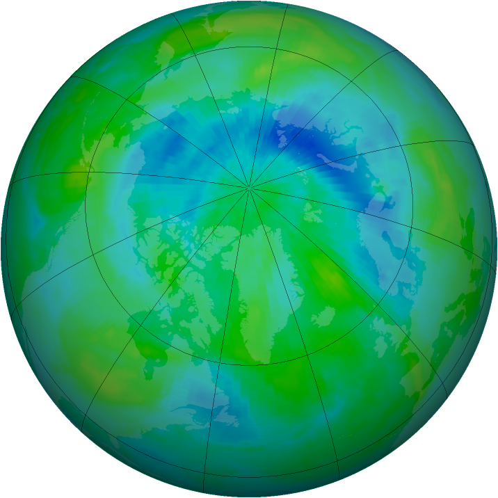 Arctic ozone map for 14 September 1999